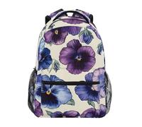 Sac à livres pour garçons, sac à livres de voyage, fournitures de rentrée scolaire, idéal pour les enfants de 6 à 14 ans, pensées bleues et violettes