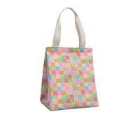 Sac à Lunch for Femmes et Enfants, Sac Isotherme Portable Velcro de Grande capacité, adapté au Travail/à l'école/au Pique-Nique/aux Voyages Profiter d'une Vie Meilleure(Grid)