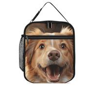 Sac à lunch Happy Puppy pour adultes - Boîte à lunch isotherme réutilisable, petite boîte à lunch étanche pour hommes et femmes, sac isotherme portable pour le travail, le bureau et les pique-niques