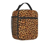 Sac à lunch imprimé léopard pour femme/homme pour la gym, la randonnée, le pique-nique, le voyage, la plage, multi-usages en polyester Gourmet Lunchbox Conteneur pour garder les aliments chauds/froi