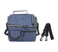 Sac à lunch isolé Oxford Tissu de grande capacité Bagure de pique-nique à double couche fuite pour école de travail en plein air (Bleu foncé)
