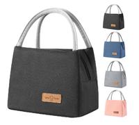 Sac à Lunch Isolé, Sac Isolant à Ouvrage Étendu en Style Phénix, Sac Isolant Étanche Anti-Fuite pour Organiser les Repas, Convient aux Adultes, Enfants, Picnics en Pleine Nature et Travail (Black)