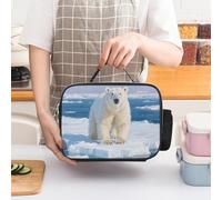 Sac à lunch isotherme Arctic Polar Bear pour femme, grande capacité, étanche, avec poignées amovibles - Conservation du froid/chaud pendant 5 heures, idéal pour le bureau, les pique-niques et le cam