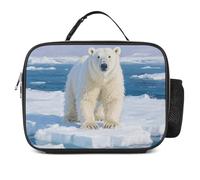 Sac à lunch isotherme Arctic Polar Bear pour femmes/hommes, boîte à lunch réutilisable pour le bureau, le travail, le pique-nique, la plage - Sac fourre-tout isotherme étanche avec poignée, boîte à