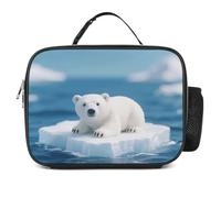Sac à lunch isotherme Arctic Polar Bear pour femmes/hommes, boîte à lunch réutilisable pour le bureau, le travail, le pique-nique, la plage - Sac fourre-tout isotherme étanche avec poignée, boîte à
