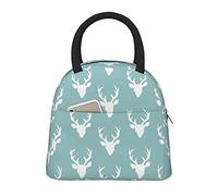Sac à lunch isotherme de grande capacité pour femmes hommes garçons filles vert mignon décor cerf boîte à lunch portable réutilisable sac fourre-tout à déjeuner pour travail école pique-nique voyage
