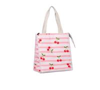 Sac à Lunch Isotherme for Femmes et étudiantes,Sac de Pique-Nique en Tissu Oxford, adapté au Travail/à l'école/au Pique-Nique/aux Voyages Profiter d'une Vie Meilleure(Cherry)