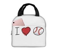 Sac à lunch isotherme I Love Baseball Lunch Box Réutilisable Boîte à lunch fourre-tout mignon pour adultes et enfants, Sacs à lunch isothermes étanches pour le travail Bureau Voyage École Pique-niqu