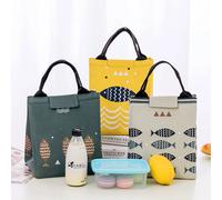 Sac à lunch isotherme pour bébé, sacs multicolores de poisson mignon, sac à main étanche pour femme, boîte de petit-déjeuner de voyage thermique portable pour pique-nique, mode Dark Blue