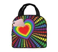Sac à lunch isotherme Rainbow Hearts Love Lunch Box Réutilisable Boîte à lunch fourre-tout mignonne pour adultes et enfants, sacs à lunch étanches pour le travail, le bureau, les voyages, l'école