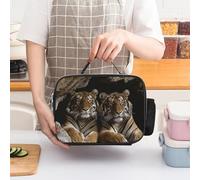 Sac à lunch isotherme Tiger in Cave pour femme, grande capacité, étanche, avec poignées amovibles - Conservation du froid/chaud pendant 5 heures, idéal pour le bureau, les pique-niques et le camping