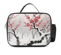 Sac à lunch isotherme Winter Plum Grove pour femmes/hommes, boîte à lunch réutilisable pour le bureau, le travail, le pique-nique, la plage - Sac fourre-tout isotherme étanche avec poignée, boîte à