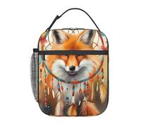 Sac à lunch Orange Fox pour femme, réutilisable et mignon, idéal pour le travail, le bureau, les voyages et les pique-niques. Sac isotherme étanche pour femme et homme. Parfait pour le travail, le