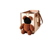 Sac à main 2 en 1 style ours en peluche pour animal de compagnie, design oreilles d'ours en fourrure, sac fourre-tout de voyage portable pour petits chiens, chats, chiots pour la marche, les courses