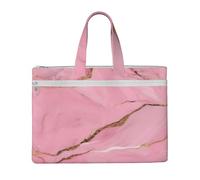 Sac à main 26 x 38,1 cm, texture marbre rose, 2 poches zippées, capacité généreuse pour dossiers - Idéal pour le travail et les voyages