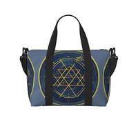 Sac à main à bandoulière avec fermeture éclair - Motif géométrique mathématiques - Pour les voyages de fin de semaine et la salle de sport, Noir , Taille unique, Sac de voyage