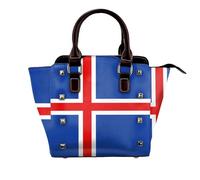Sac à main à bandoulière avec motif drapeau du Paraguay pour femme, Drapeau de l'Islande, Taille unique