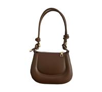 Sac à main à bandoulière de couleur unie pour fille et femme, polyvalent, tendance, 2023, Marron Bn, Medium