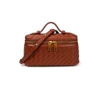 Sac à main à bandoulière en cuir synthétique texturé fait à la main avec fermeture éclair dorée, design rétro texturé à trois usages, pour les trajets quotidiens, les fêtes, le shopping, marron, 20*7