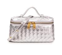 Sac à main à bandoulière en cuir synthétique texturé fait à la main avec fermeture éclair dorée, design rétro texturé à trois usages, pour les trajets quotidiens, les fêtes, le shopping, Argenté., 20