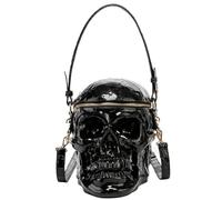 Sac à main à bandoulière en forme de tête de mort 3D pour femme, sac à bandoulière gothique, sac fourre-tout, cadeau de vacances, noir