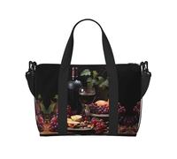 Sac à main à bandoulière fruits et vins, sac à main décontracté, adapté pour le travail, les voyages, le fitness, le tourisme, sac de rangement à fermeture éclair pour femme,