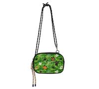 Sac à main à bandoulière motif citrouille camouflage vert d'Halloween pour femme avec sangle réglable sur l'épaule pour la randonnée, les voyages carteras para mujer originaux