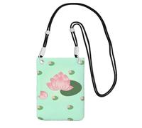 Sac à main à bandoulière noir - Fleurs de lotus qui attendent de fleurir - Sac à bandoulière imprimé pour téléphone portable, parfait pour le shopping et les activités de plein air