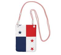 Sac à main à bandoulière noir - Motif drapeau du Panama pour téléphone portable, parfait pour les déplacements, le shopping et les activités de plein air, rose, taille unique