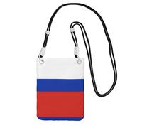 Sac à main à bandoulière noir - Motif drapeau russe - Sac pour téléphone portable, parfait pour le shopping et les activités de plein air, noir, taille unique