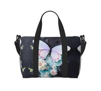 Sac à main à bandoulière papillon blanc, sac à main décontracté, adapté pour le travail, les voyages, le fitness, le tourisme, sac de rangement à fermeture éclair pour femme,