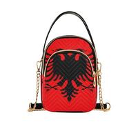 Sac à main à bandoulière pour femme avec motif drapeau de l'Albanie - 15 x 21 x 7,9 cm