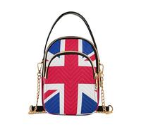 Sac à main à bandoulière pour femme avec sangle en chaîne de fleurs, sac à main matelassé à fermeture éclair, sac fourre-tout à bandoulière, drapeau de la Grande-Bretagne et du Royaume-Uni