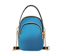 Sac à main à bandoulière pour femme, motif abstrait flou dégradé bleu matelassé pour téléphone portable, sac à main, sac à main mignon pour femme, sac à bandoulière, 15 x 21,1 x 7,9 cm