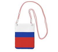 Sac à main à bandoulière rose - Motif drapeau russe - Sac pour téléphone portable - Parfait pour le shopping et les activités de plein air