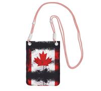 Sac à main à bandoulière rose - Sac à bandoulière imprimé drapeau canadien pour téléphone portable, parfait pour le shopping et les activités de plein air