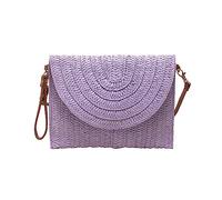 Sac à main à bandoulière simple en papier pour débat, sac décontracté tissé pour femme, grand sac messager en cuir, violet, taille unique
