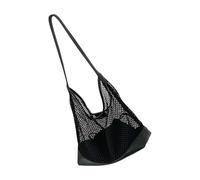 Sac à main à bandoulière tendance de grande capacité, motif ajouré, sac à main léger sous les aisselles pour un usage quotidien, sac à main en polyuréthane creux pour femme, Noir , One Size