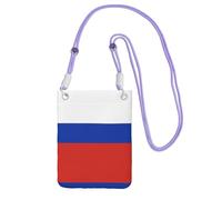 Sac à main à bandoulière violet - Motif drapeau russe - Sac pour téléphone portable - Parfait pour le shopping et les activités de plein air