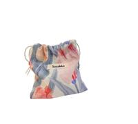 Sac à main à cordon de serrage floral pour rouge à lèvres, produits de toilette, sacs à main, clés, écouteurs, maquillage en coton, sacs de poche, Tulipes roses 14 x 16 cm, Taille unique