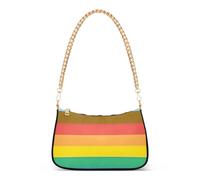 Sac à main à fermeture éclair Hobo avec drapeau de la fierté du progrès - Couleurs arc-en-ciel - Sac à main pour femme - Sac à bandoulière avec chaîne