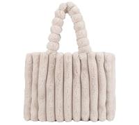 Sac à main à fourrure, sac fourre-tout fourrure capacité Purse main pour les femmes Hiver Couleur solide Couleur rayures flou pour faire du shopping, école, travail