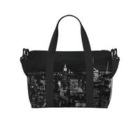 Sac à main à motif ciel nocturne de New York, peut être porté en bandoulière ou à l'épaule, adapté pour les voyages et le camping.
