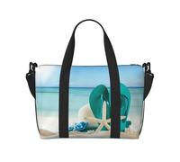 Sac à main à motif tongs, peut être porté à la bandoulière ou à l'épaule, adapté pour les voyages et le camping.