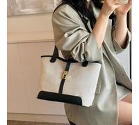 Sac à main à une épaule avec bordure de couleur contrastée, poignées doubles décontractées, convient aux diplômés, adolescentes, étudiantes de première, deuxième, troisième et quatrième année, lycéens