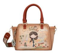 Sac à main - ANEKKE - Bowling Short Handle Bag Peace & Love - Camel/Multicolore - Synthétique - Bandoulière amovible
