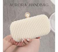 Sac à main Aurora, raffiné et élégant, design biseauté, pochette en forme de boîte ornée de fausses perles, idéale pour les soirées de gala, mariages et fêtes. Peut également servir de cadeau de maria
