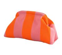 Sac à main avec boule - Sac à main au crochet - Sacs à main avec blocs de couleur pour femme | Embrayage tissé au crochet décontracté avec fermeture à baiser, sac à main tissé avec, Orange