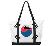 Sac à main avec drapeau de la Corée du Sud pour femmes et filles Grand sac fourre-tout 22,2 L grande capacité à fermeture éclair en toile pour voyage, travail, école, couleur, X-Large