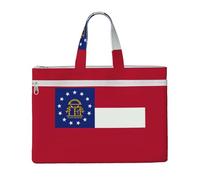 Sac à main avec drapeau de l'État de Géorgie 26 x 38 cm, 2 poches zippées, grande capacité pour les dossiers - Idéal pour le travail et les voyages, Stu